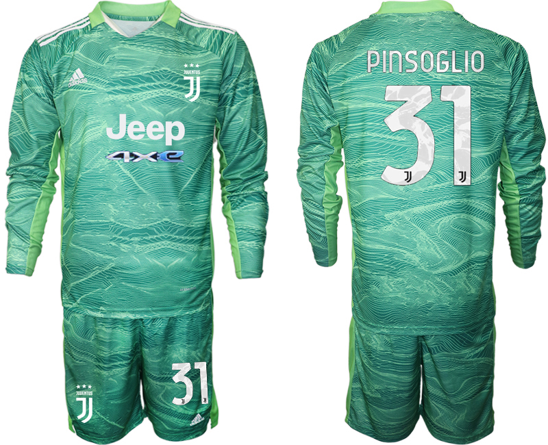 Men 2021-2022 Club Juventus green Goalkeeper Long Sleeve #31 Adidas Soccer Jersey->inter milan jersey->Soccer Club Jersey